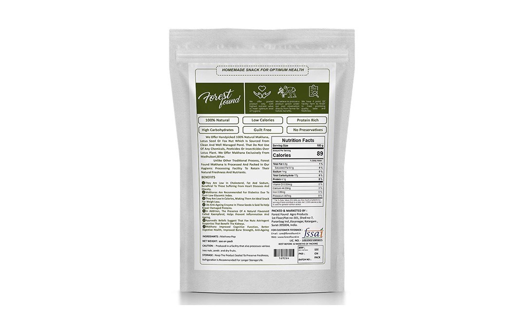 Forest Found Guilt-Free Makhana    Pack  400 grams